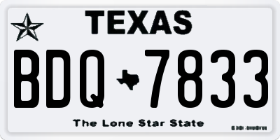 TX license plate BDQ7833