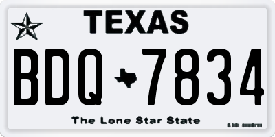 TX license plate BDQ7834