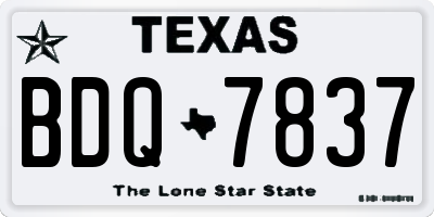 TX license plate BDQ7837