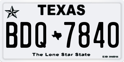 TX license plate BDQ7840