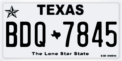 TX license plate BDQ7845