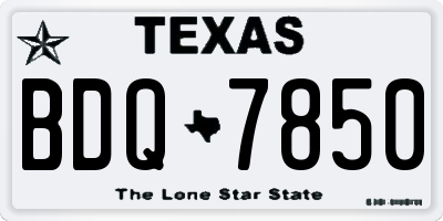 TX license plate BDQ7850