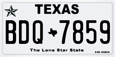 TX license plate BDQ7859
