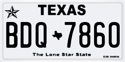 TX license plate BDQ7860