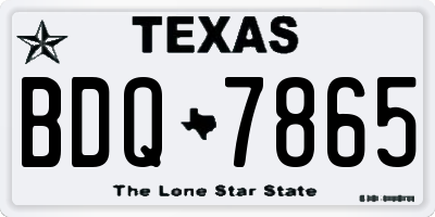 TX license plate BDQ7865