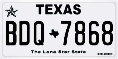 TX license plate BDQ7868