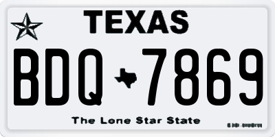 TX license plate BDQ7869