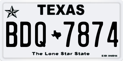 TX license plate BDQ7874