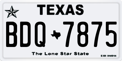 TX license plate BDQ7875
