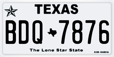 TX license plate BDQ7876