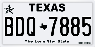 TX license plate BDQ7885