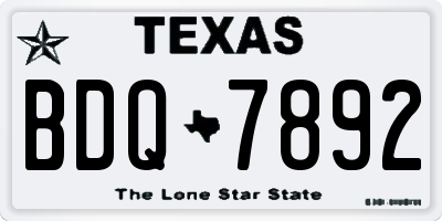 TX license plate BDQ7892