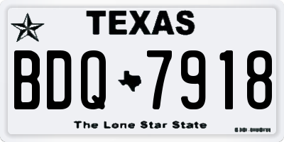 TX license plate BDQ7918