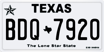 TX license plate BDQ7920
