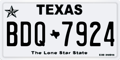 TX license plate BDQ7924