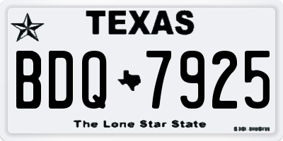 TX license plate BDQ7925
