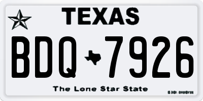 TX license plate BDQ7926