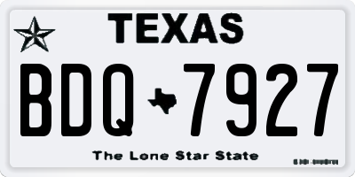TX license plate BDQ7927