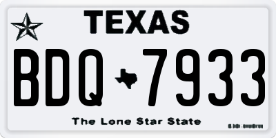 TX license plate BDQ7933