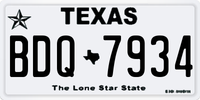 TX license plate BDQ7934