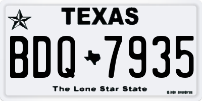 TX license plate BDQ7935