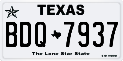TX license plate BDQ7937