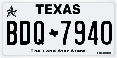 TX license plate BDQ7940