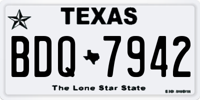 TX license plate BDQ7942