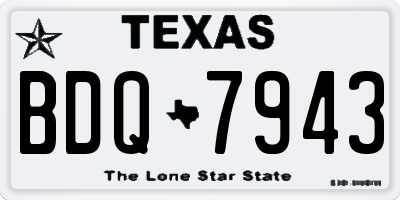 TX license plate BDQ7943