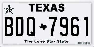 TX license plate BDQ7961