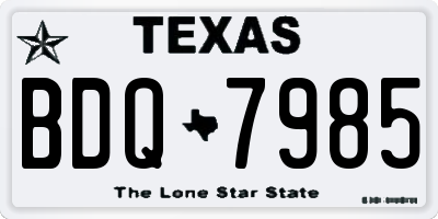 TX license plate BDQ7985