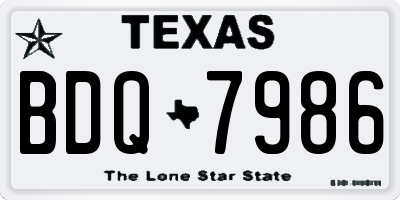 TX license plate BDQ7986