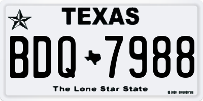 TX license plate BDQ7988
