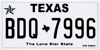 TX license plate BDQ7996