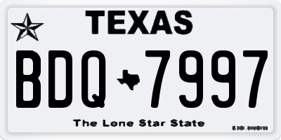 TX license plate BDQ7997