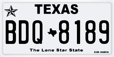 TX license plate BDQ8189