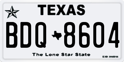 TX license plate BDQ8604