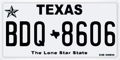 TX license plate BDQ8606