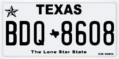 TX license plate BDQ8608