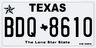 TX license plate BDQ8610