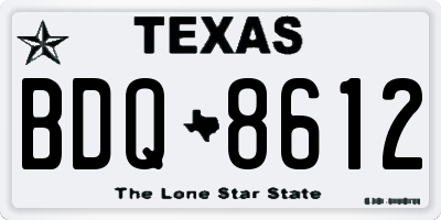TX license plate BDQ8612