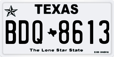 TX license plate BDQ8613