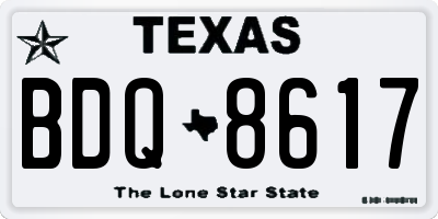 TX license plate BDQ8617