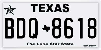 TX license plate BDQ8618