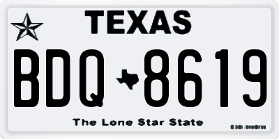 TX license plate BDQ8619