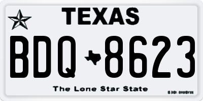TX license plate BDQ8623