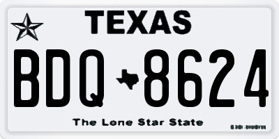 TX license plate BDQ8624