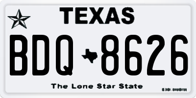 TX license plate BDQ8626
