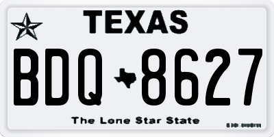 TX license plate BDQ8627