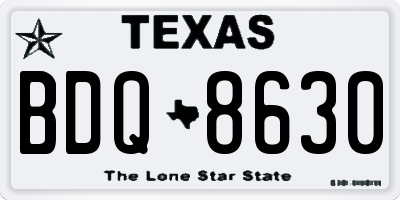 TX license plate BDQ8630